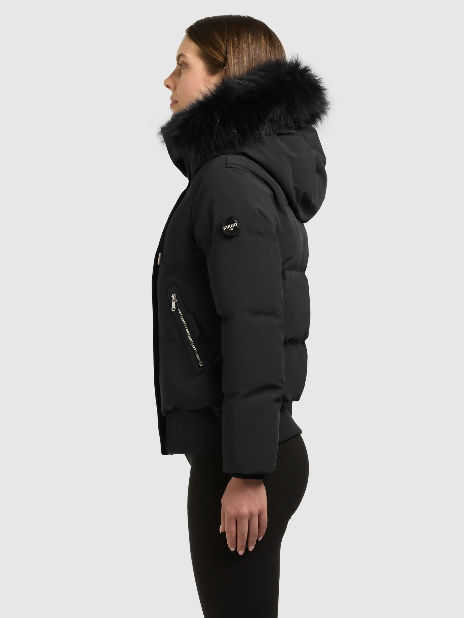 Jacke PADME WITH FUR - 2IN1 BLACK