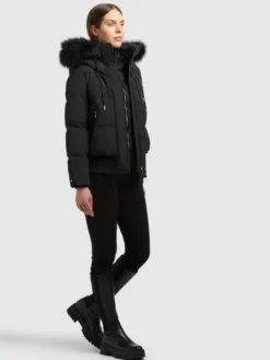 Jacke PADME WITH FUR - 2IN1 BLACK