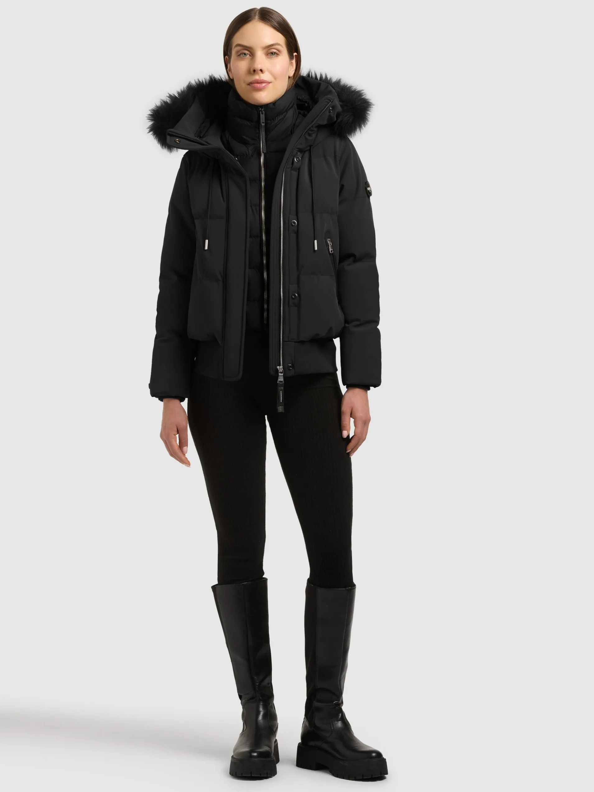 Jacke PADME WITH FUR - 2IN1 BLACK