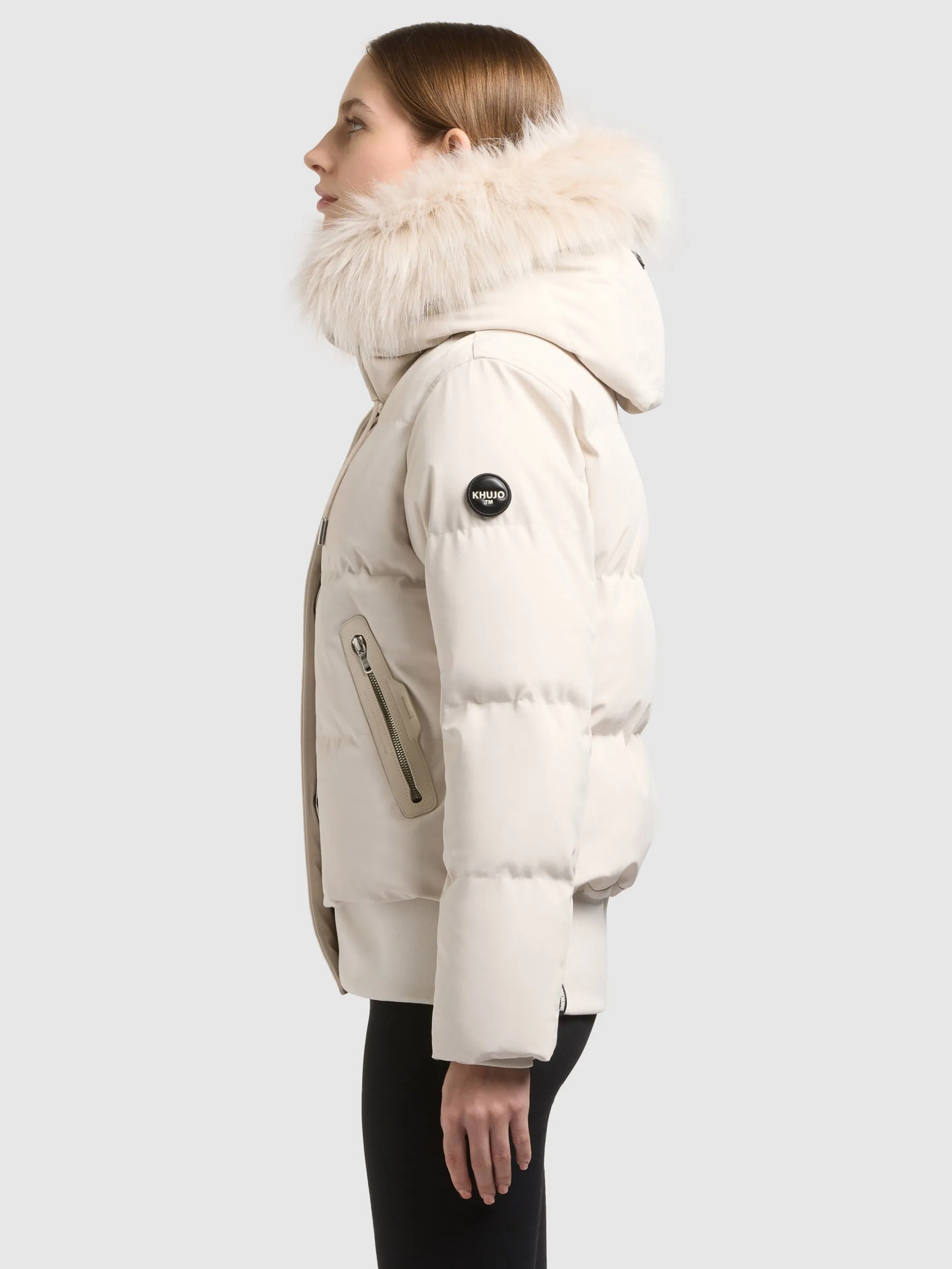 Jacke PADME WITH FUR - 2IN1 DOVE WHITE