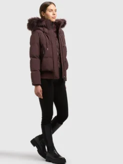 Jacke PADME WITH FUR - 2IN1 WINESTONE RED