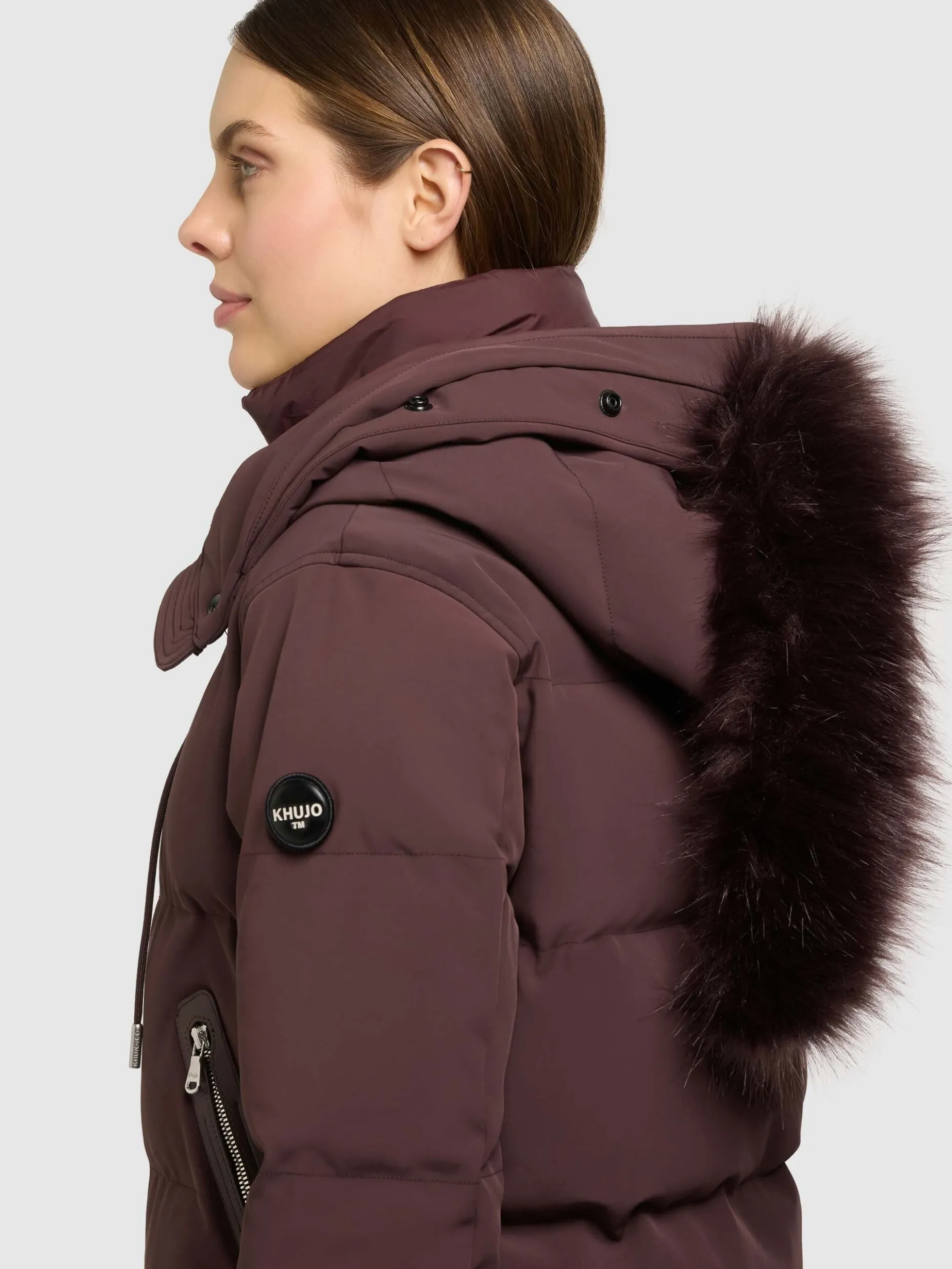 Jacke PADME WITH FUR - 2IN1 WINESTONE RED