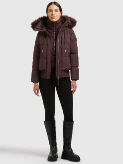 Jacke PADME WITH FUR - 2IN1 WINESTONE RED