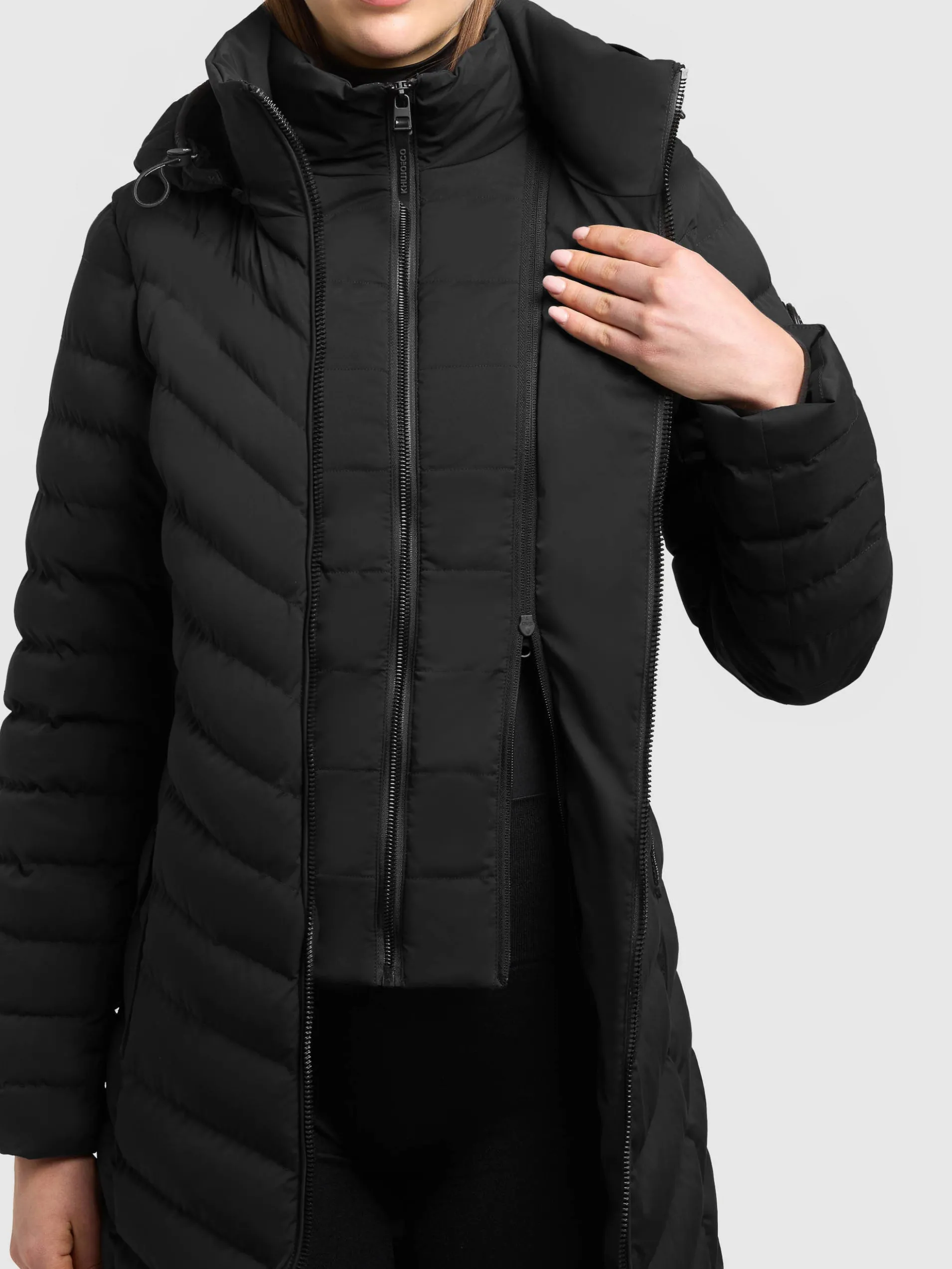 Mantel BRIGETT - 2IN1 WITH BAG BLACK
