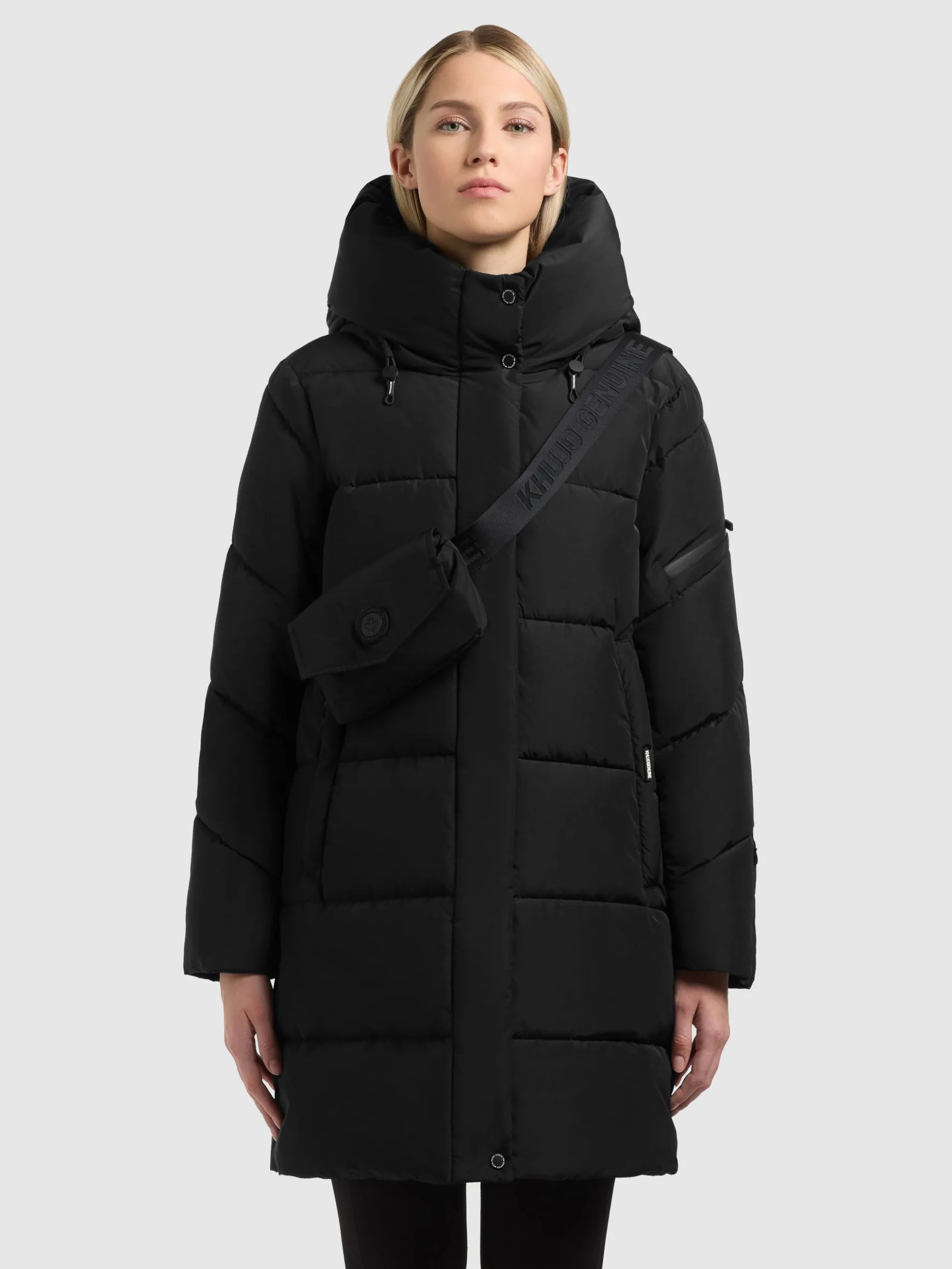 Mantel EMORY WITH BAG BLACK