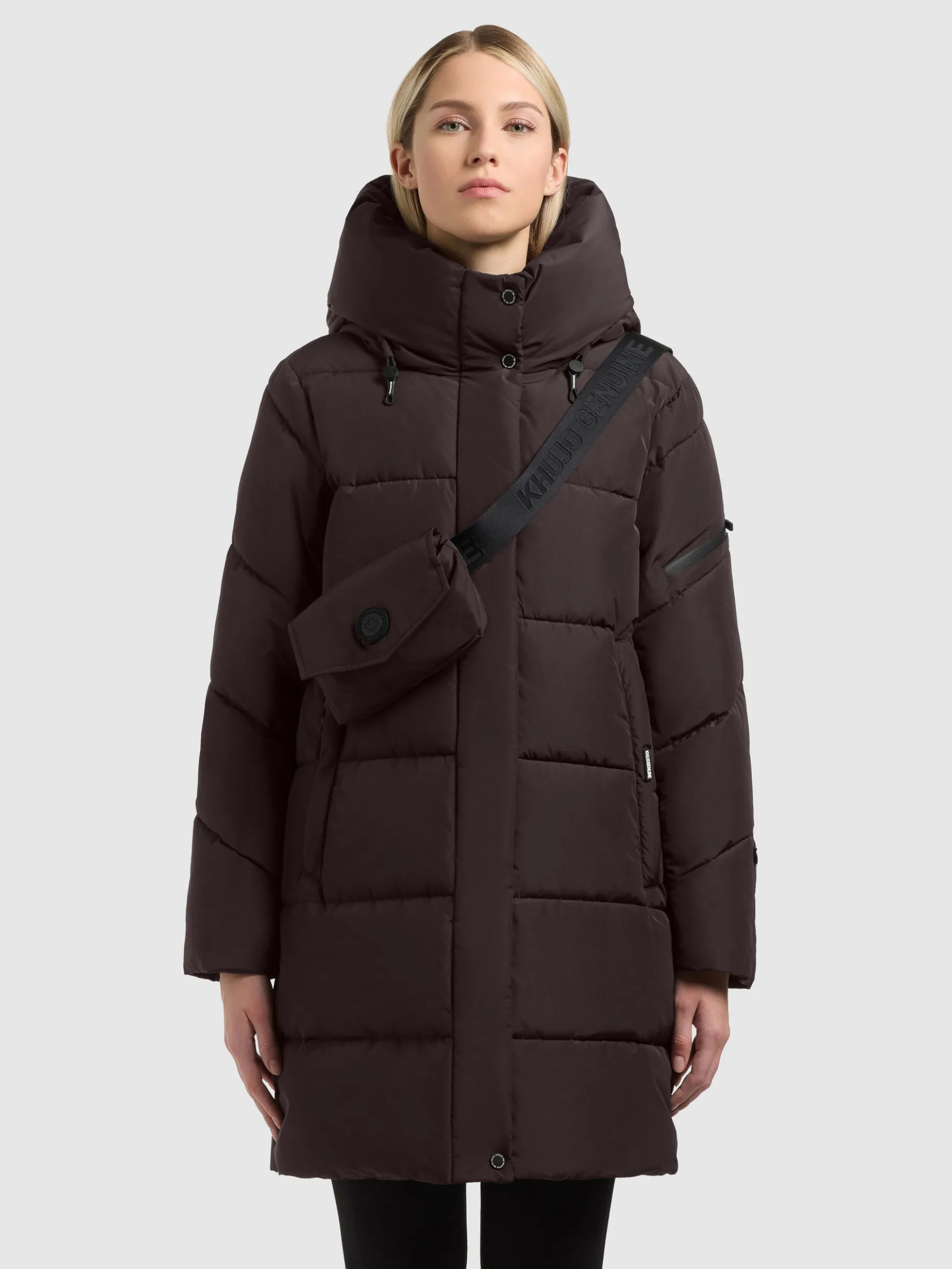 Mantel EMORY WITH BAG MOODY PLUM