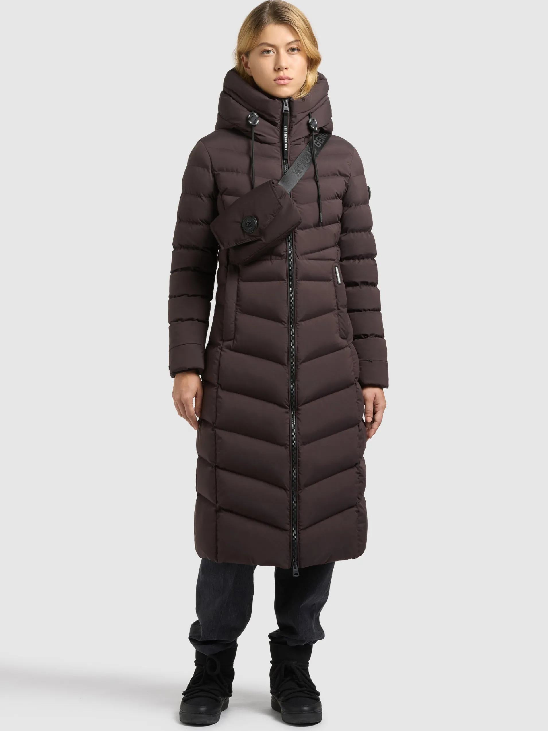 Mantel INGRAM6 WITH BAG MOODY PLUM