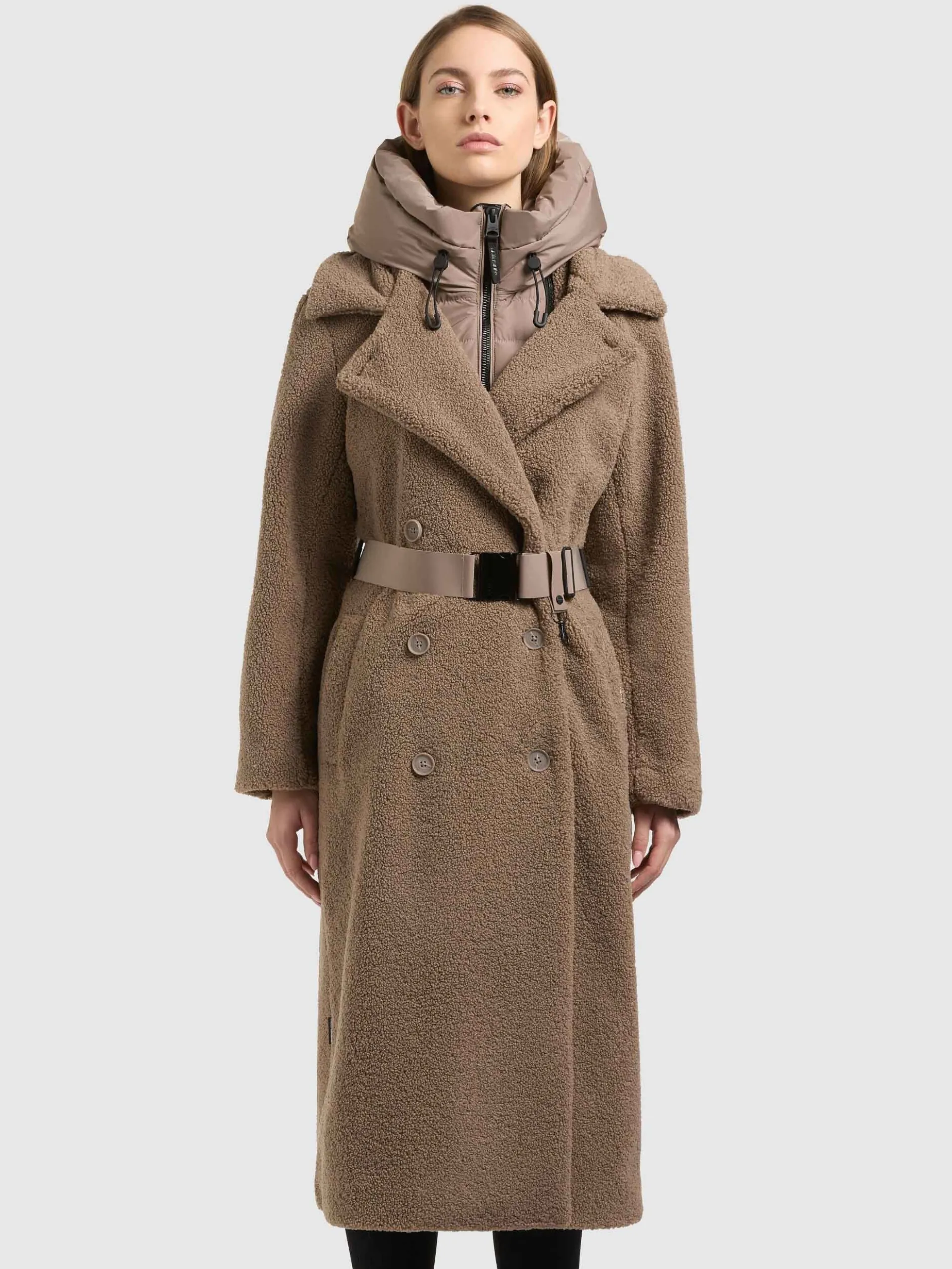 Mantel IRNYA - 2IN1 (Einsatz herausnehmbar). TAUPE GREY