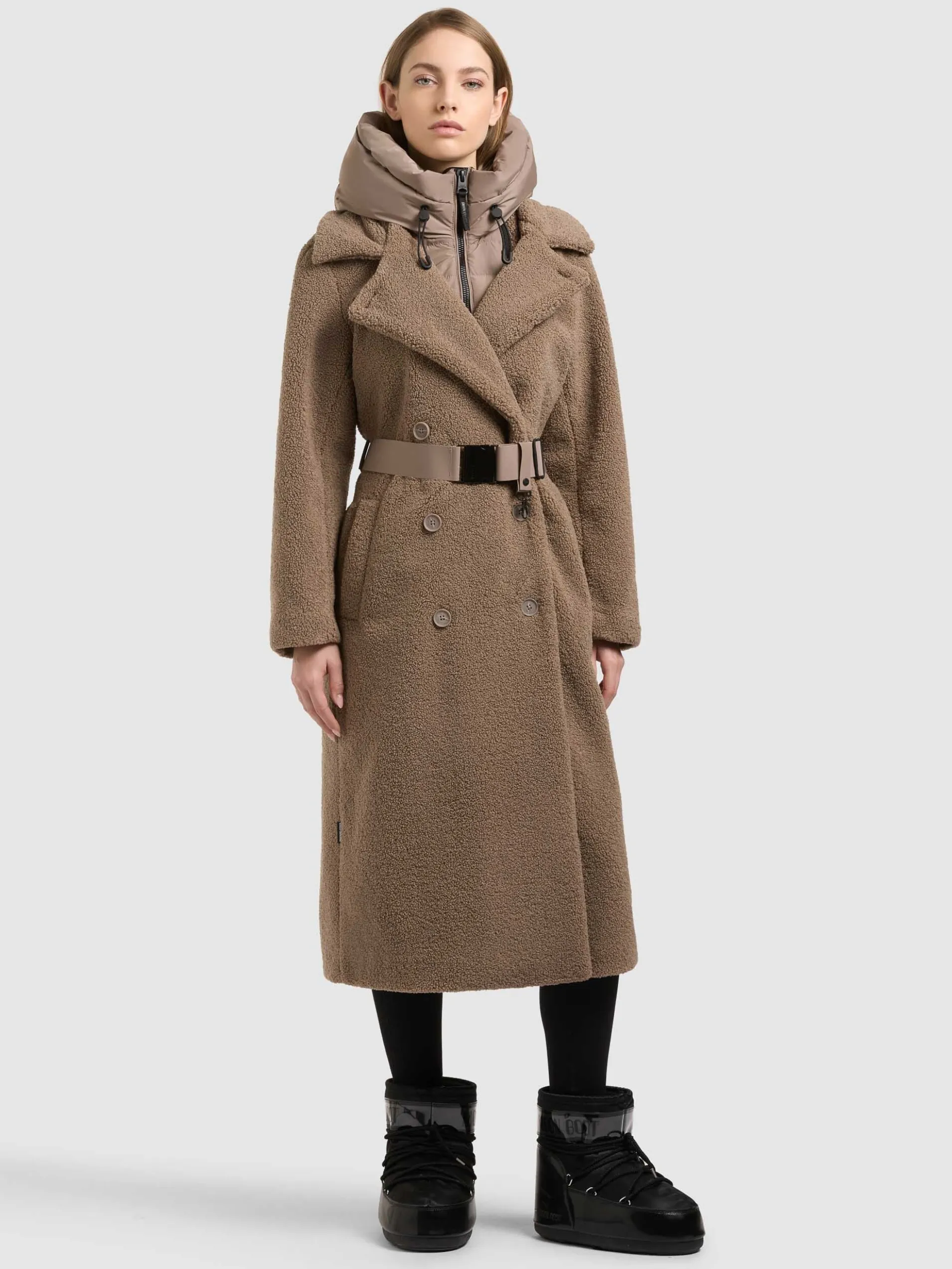 Mantel IRNYA - 2IN1 (Einsatz herausnehmbar). TAUPE GREY