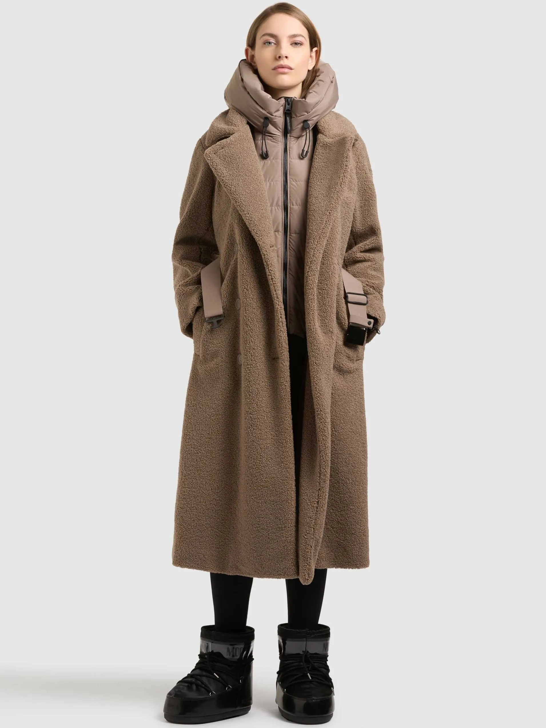 Mantel IRNYA - 2IN1 (Einsatz herausnehmbar). TAUPE GREY