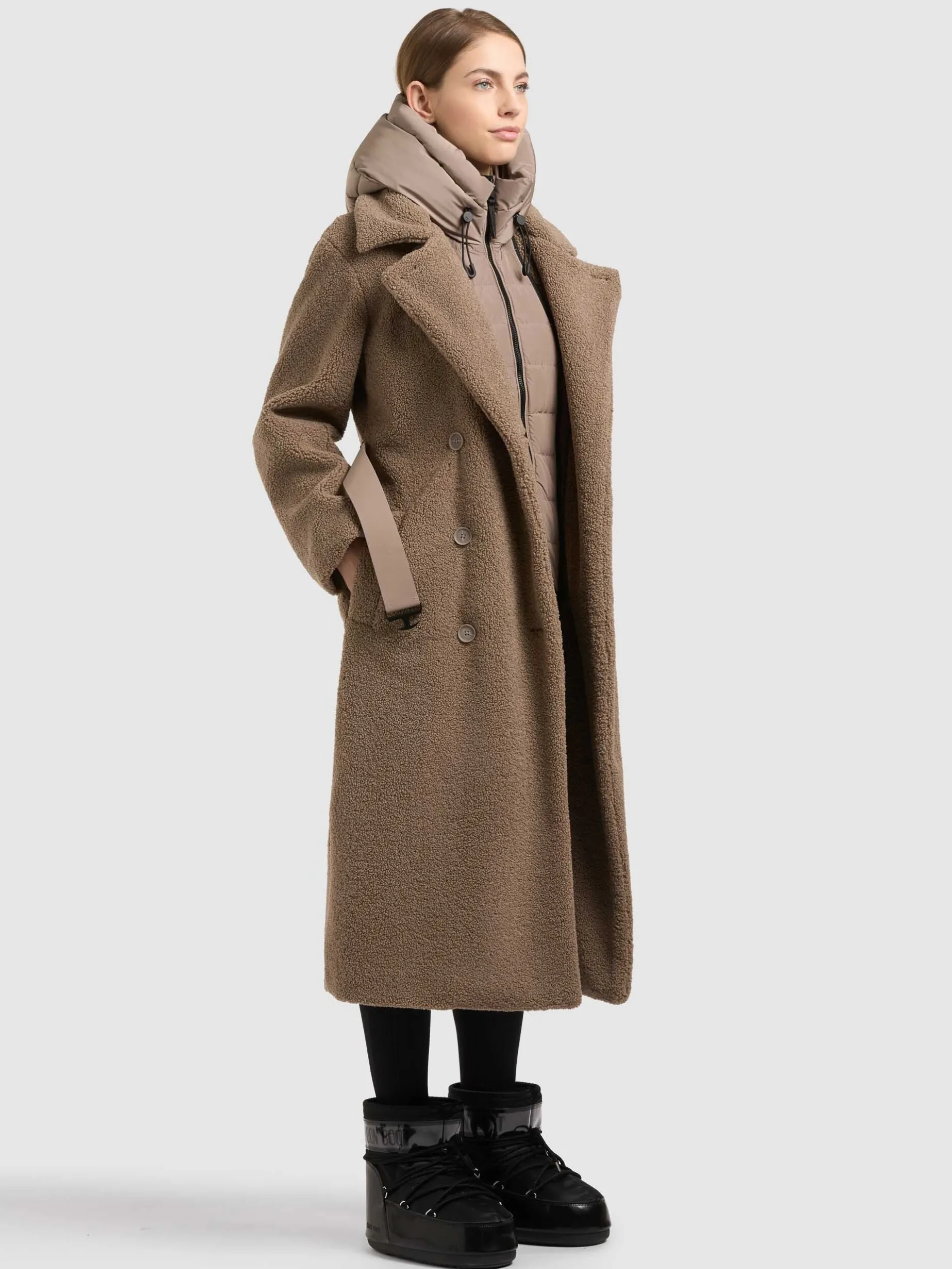 Mantel IRNYA - 2IN1 (Einsatz herausnehmbar). TAUPE GREY