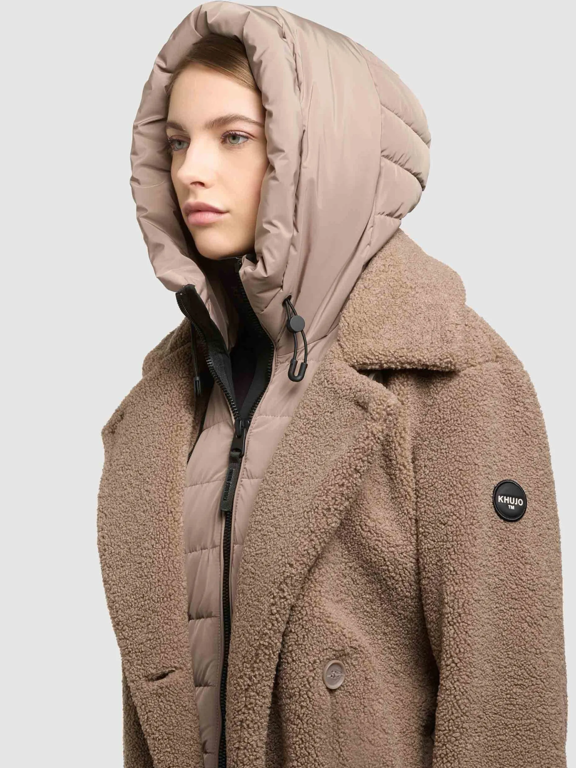 Mantel IRNYA - 2IN1 (Einsatz herausnehmbar). TAUPE GREY