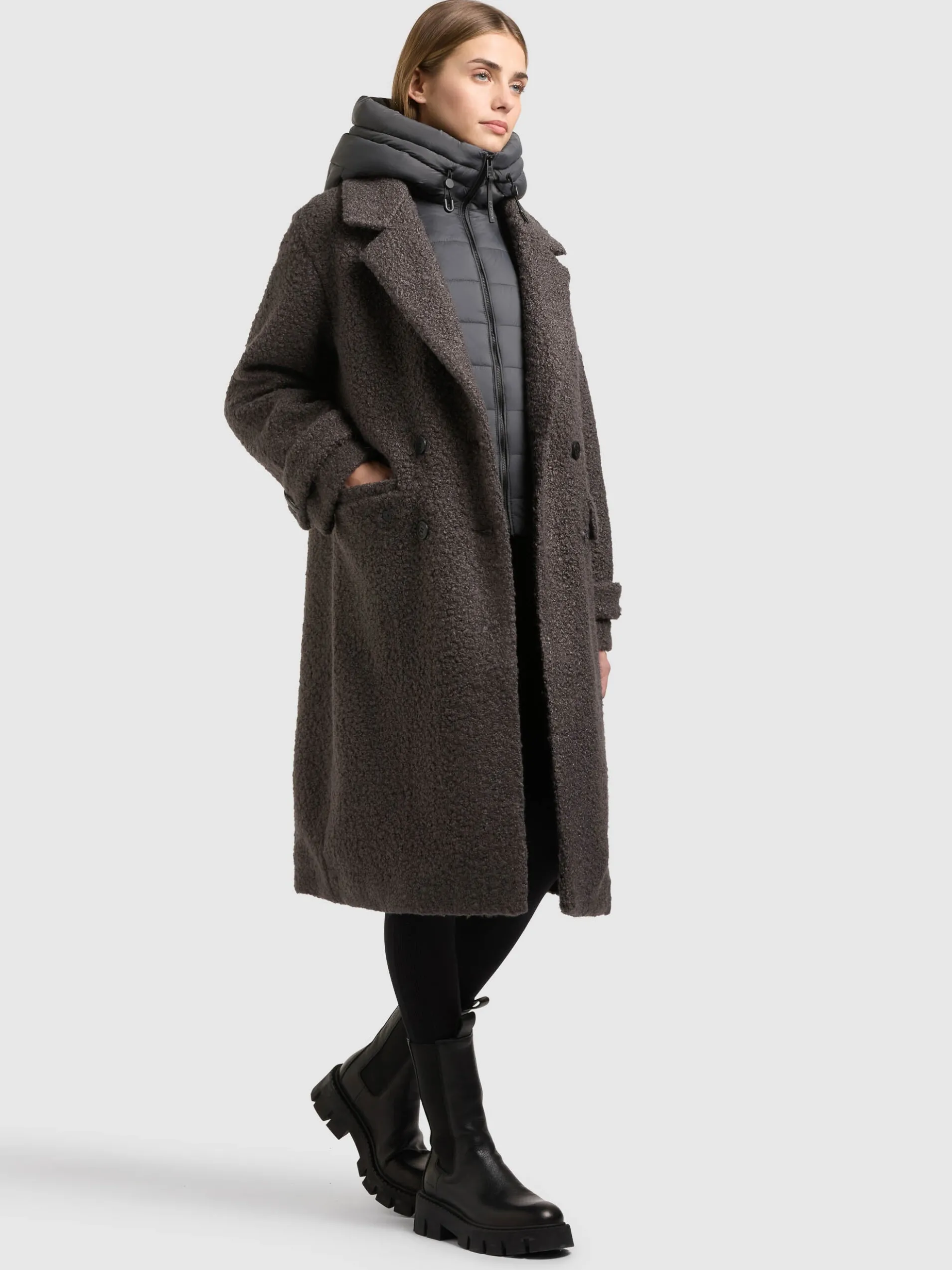 Mantel JIMENA - 2IN1 (Einsatz herausnehmbar) GRAPHITE GREY