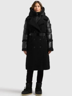 Mantel KALMIA2 - 2IN1 (Einsatz herausnehmbar). BLACK