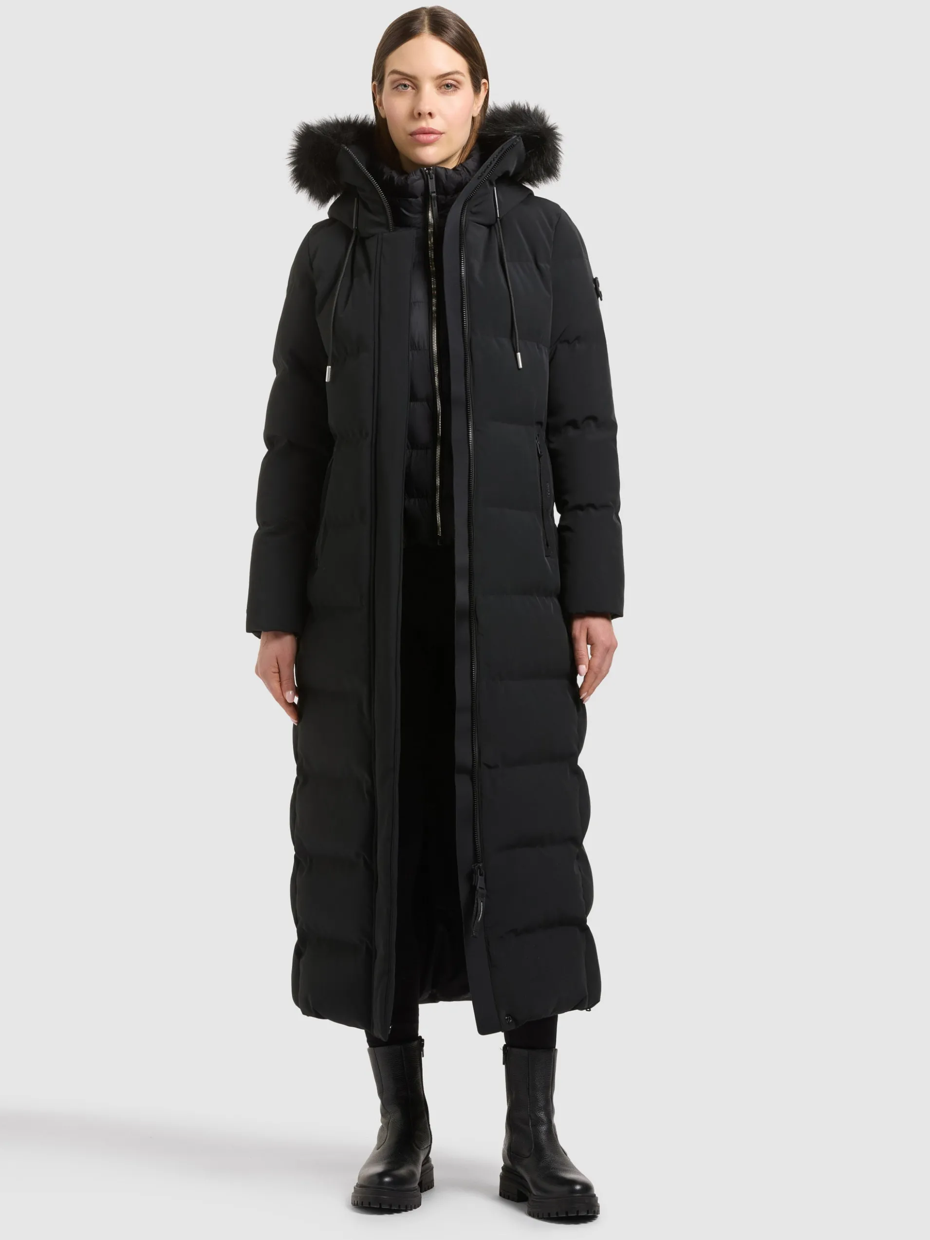 Mantel PHEADRA WITH FUR - 2IN1 BLACK