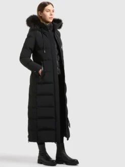 Mantel PHEADRA WITH FUR - 2IN1 BLACK