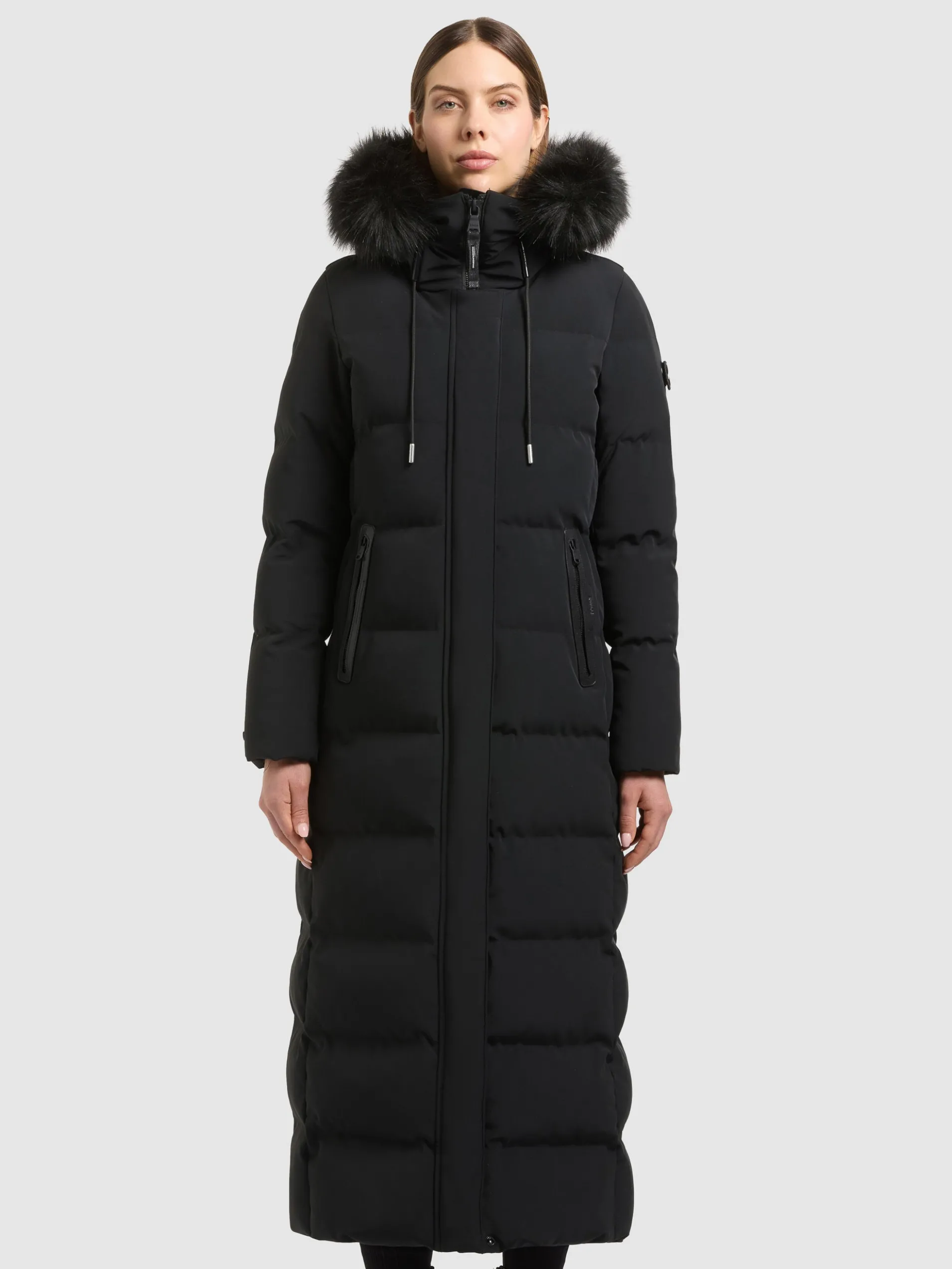 Mantel PHEADRA WITH FUR - 2IN1 BLACK
