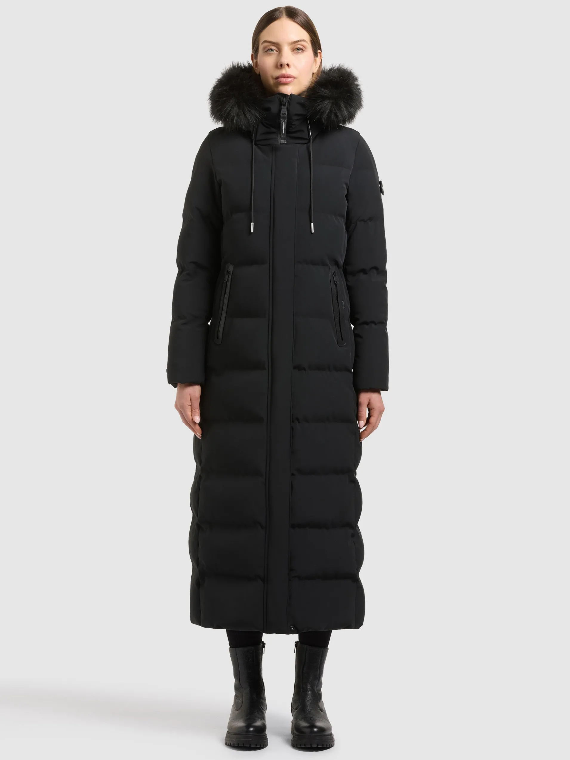 Mantel PHEADRA WITH FUR - 2IN1 BLACK
