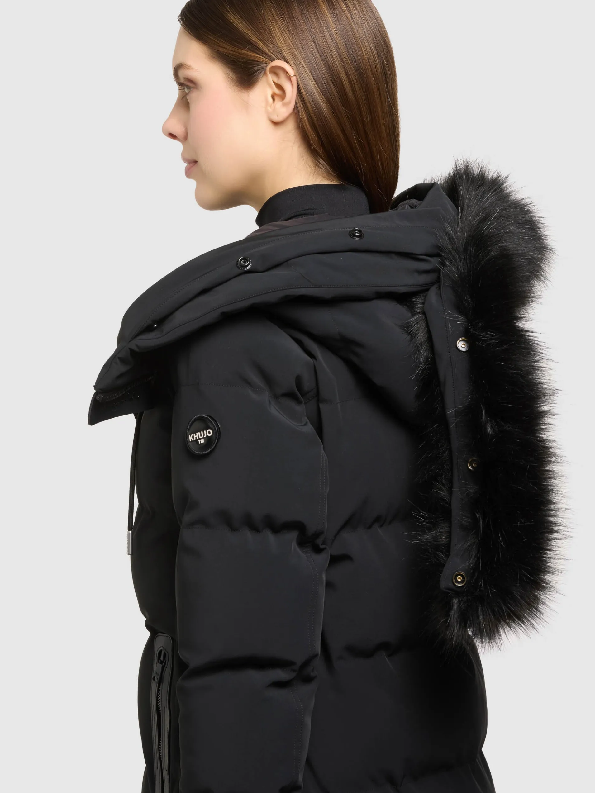 Mantel PHEADRA WITH FUR - 2IN1 BLACK