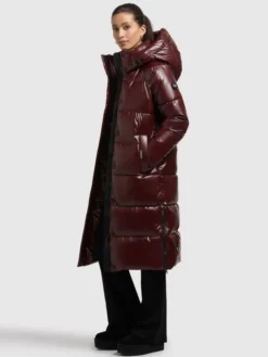 Mantel RACHEL2 SHINY MAHAGONI RED