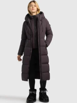 Mantel SORIA2 - 2IN1 (Einsatz herausnehmbar). MOODY PLUM