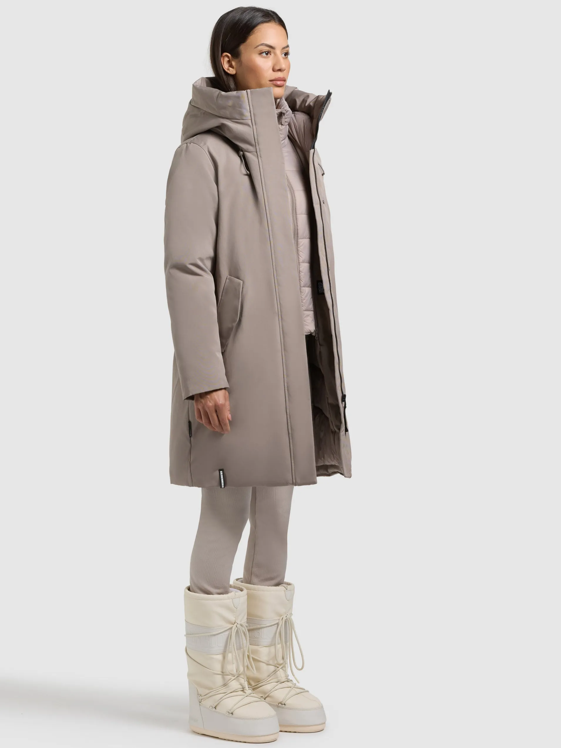 Mantel WEDELIA WITH INNER JACKET GREIGE