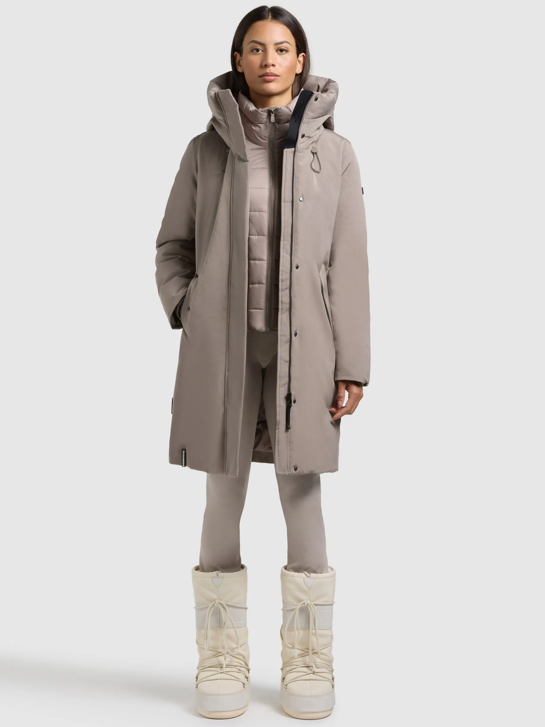 Mantel WEDELIA WITH INNER JACKET GREIGE