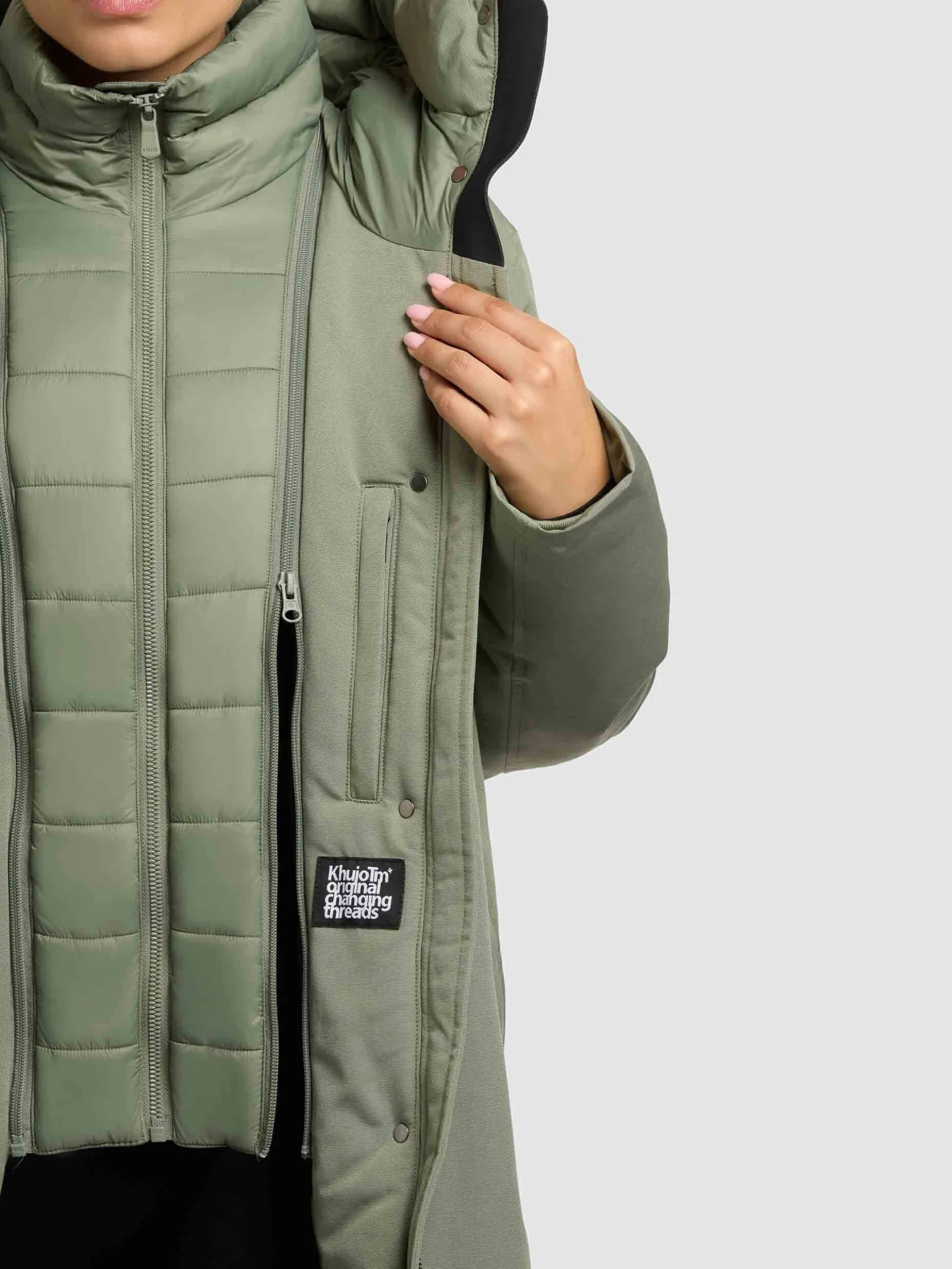 Mantel WEDELIA WITH INNER JACKET MUTED GREEN