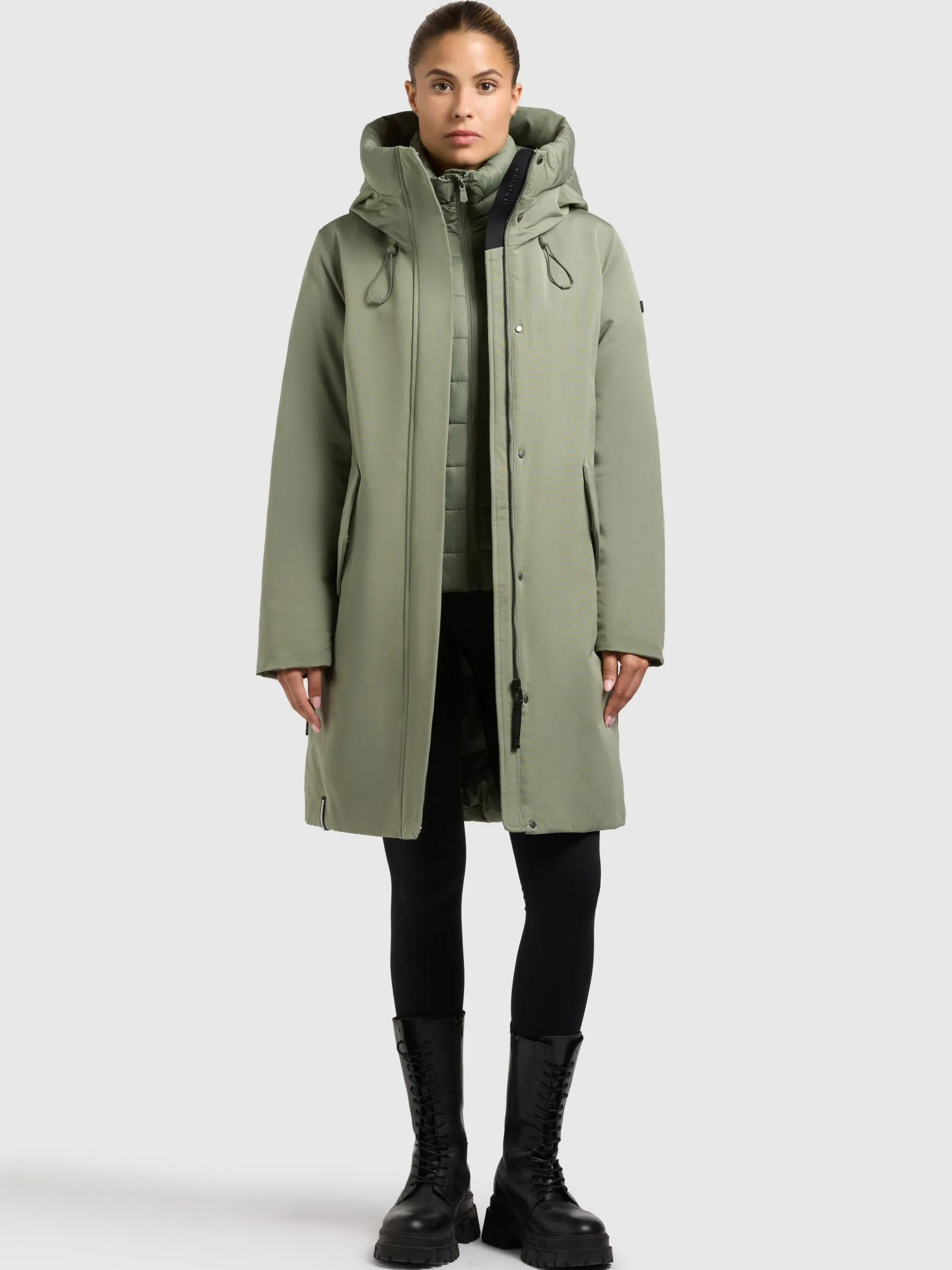 Mantel WEDELIA WITH INNER JACKET MUTED GREEN