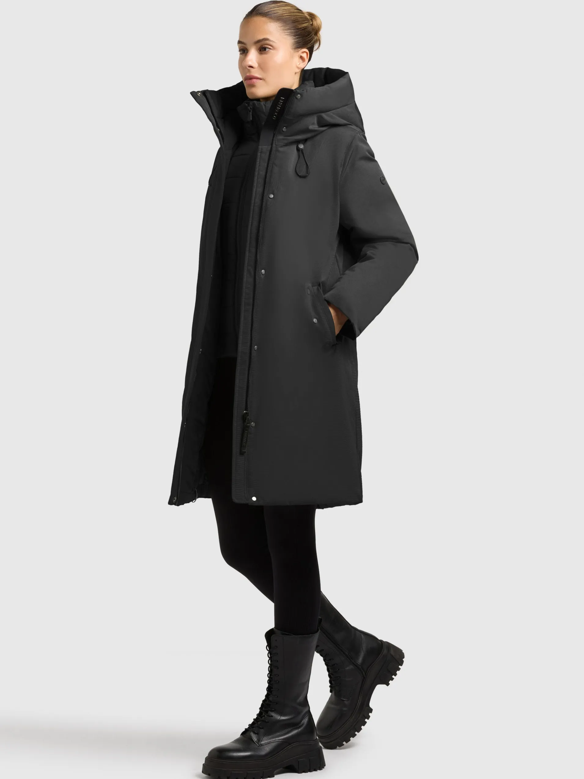 Mantel WEDELIA WITH INNER JACKET BLACK