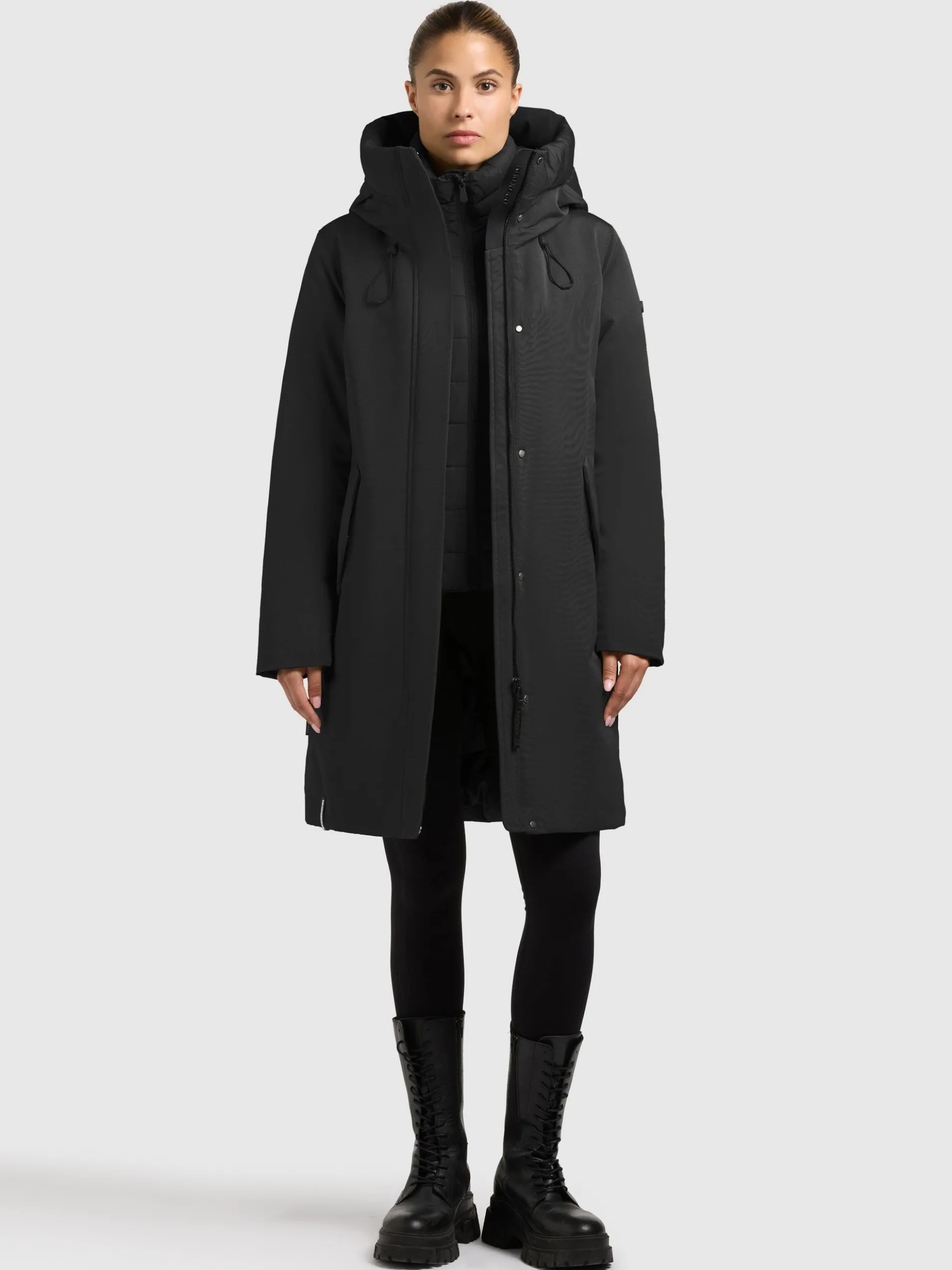 Mantel WEDELIA WITH INNER JACKET BLACK